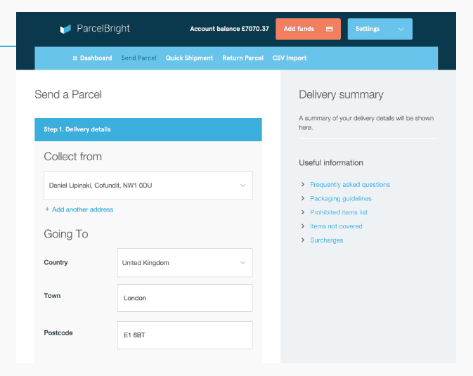 Ops & Growth Tooling — ParcelBright (acquired by Veeqo)